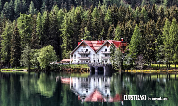 pemandangan alam di penginapan farmhouse unik